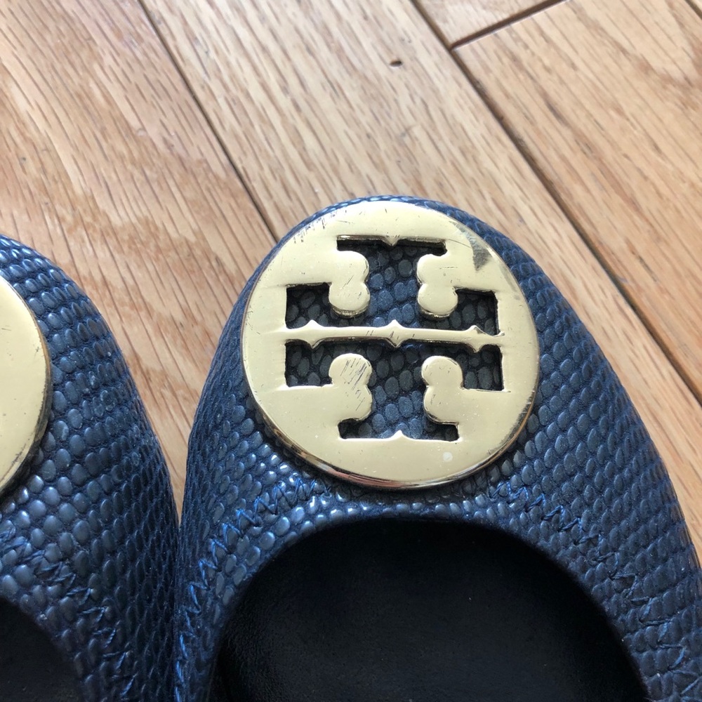navy tory burch flats